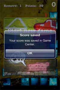 Socre saved in Game Center screen