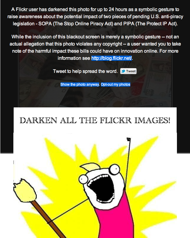 Darken all the flickr images!